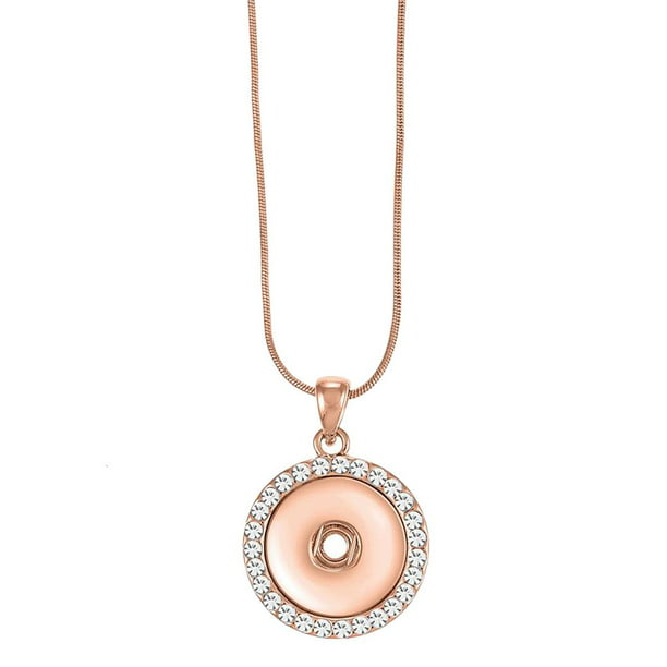 GINGER SNAPS Rose Gold Rope Pendant Necklace for 1 Interchangeable Ginger Snaps™ 